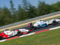 Souboj #41 Nico Gruber, Nico Gruber, AUT, Tatuus FR2.0 a #14 GT2 Motorsport, ŠAFÁŘ Václav, CZE, Tatuus FR