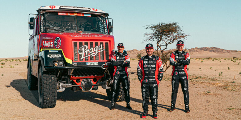 #508 Aleš Loprais, Petr Pokora a Jaroslav Valtr ml. – Praga V4S DKR, Instaforex Loprais Team, Dakar 2023